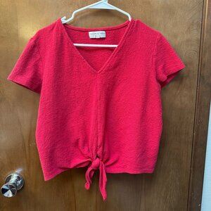 Madewell Texture & Thread V-Neck Tie-Front Top